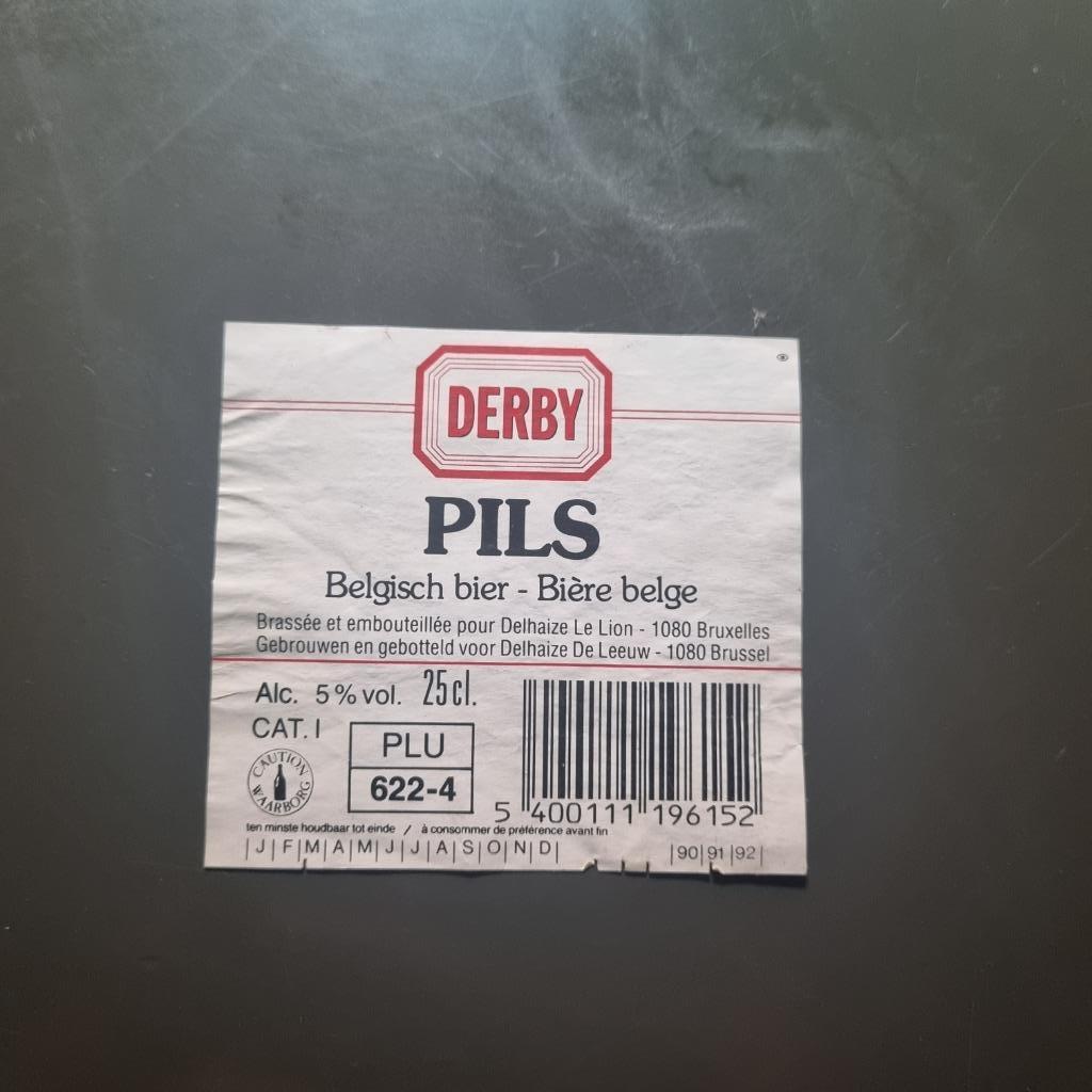 Etiquette Derby Pils, Ophalen of Verzenden, Gebruikt, Overige typen, Overige merken