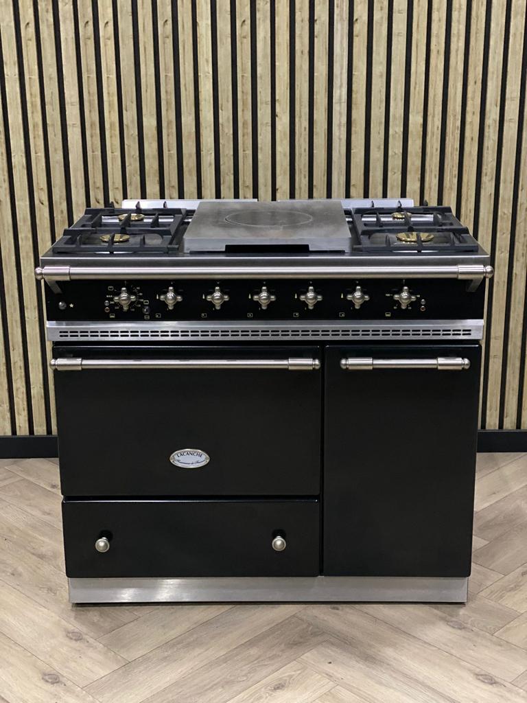 Luxe Lacanche Fornuis zwart NIEUWSTAAT + Hete Lucht, Grill, Ophalen of Verzenden, Zo goed als nieuw, 90 tot 95 cm