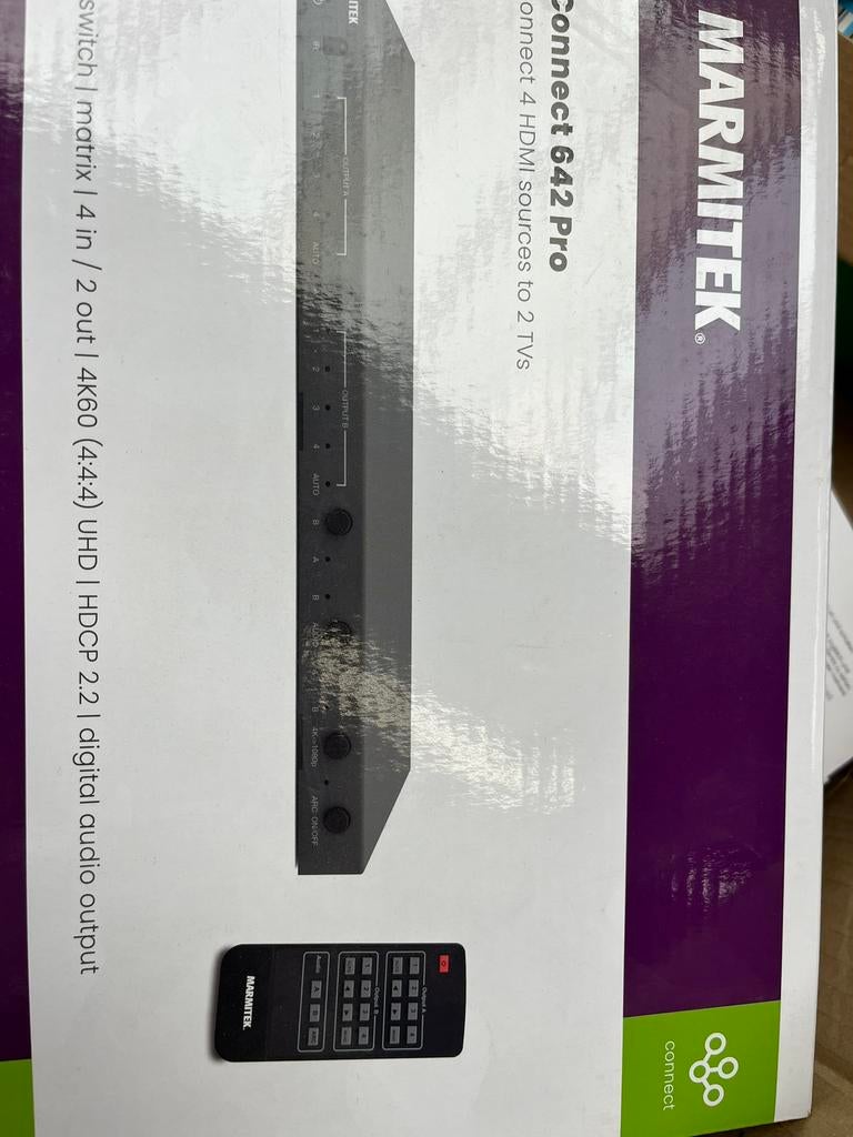 Marmitek Connect 642 Pro - HDMI Matrix Switch 4K -4 in 2 uit, Enlèvement ou Envoi, Neuf