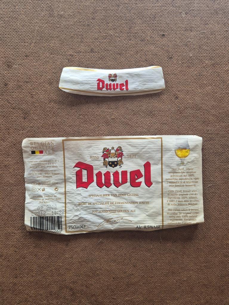 Etiquette Duvel, Enlèvement ou Envoi, Utilisé, Autres types, Duvel