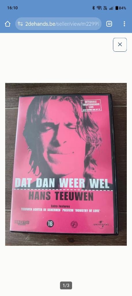 Hans Teeuwen - Dat Dan Weer Wel DVD live, Ophalen, Zo goed als nieuw