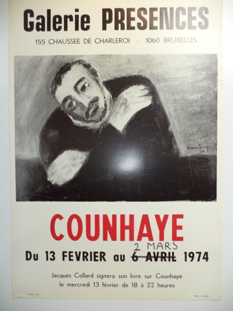 1974 Affiche expo sur Charles Counhay Gal. Présences Collard, Enlèvement ou Envoi