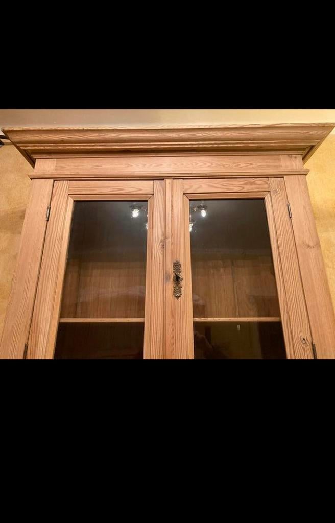 Antieke buffetkast. Massief hout., Huis en Inrichting, Kasten | Buffetkasten, Ophalen, Gebruikt, Glas