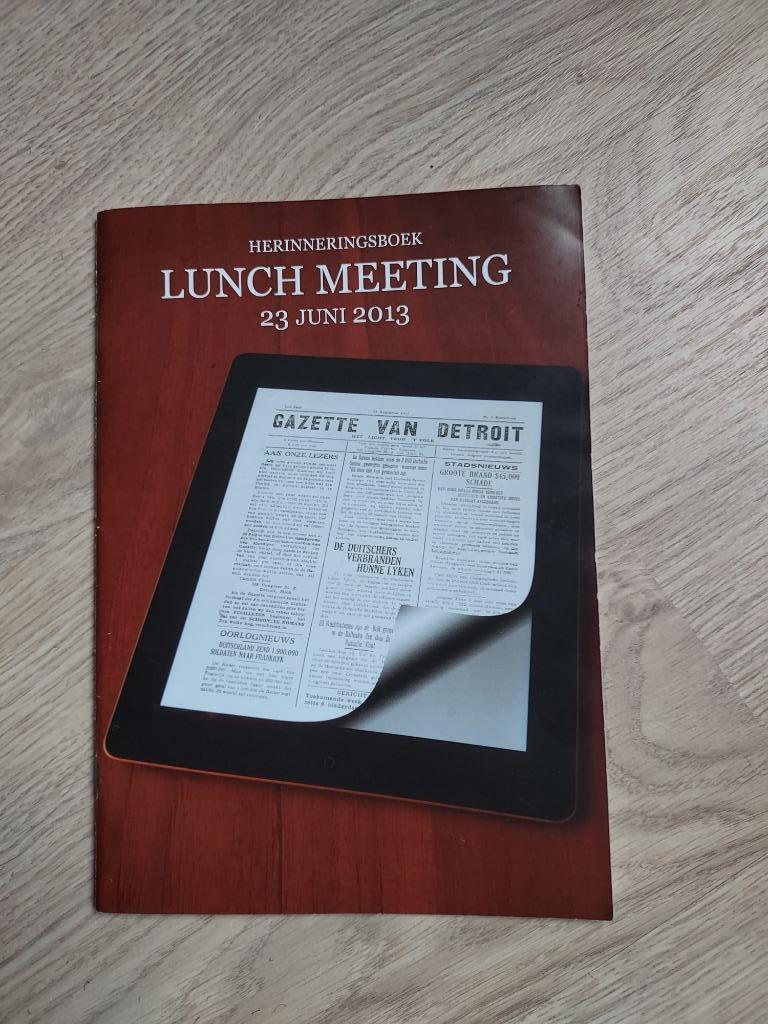 herinneringsboek Gazette van Detroit - lunchmeeting 2013, 20e eeuw of later, Diverse auteurs, Ophalen of Verzenden, Zo goed als nieuw