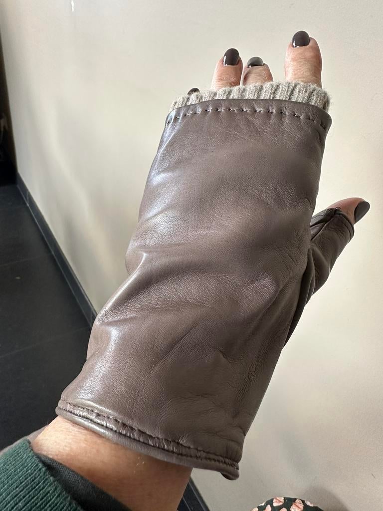 Mitaine cuir/cachemire taupe 8,5 JB Guanti Neuf, Enlèvement ou Envoi, Neuf, Gants