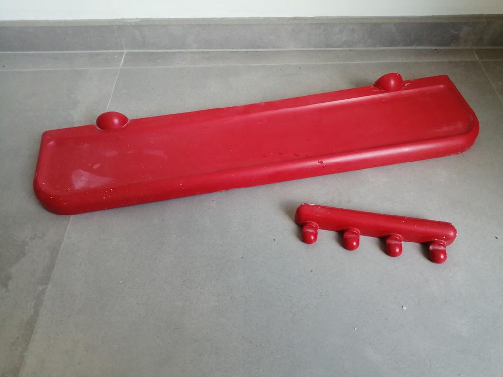 Vintage étagère et porte serviettes plastique rouge, Enlèvement, Utilisé, Rouge
