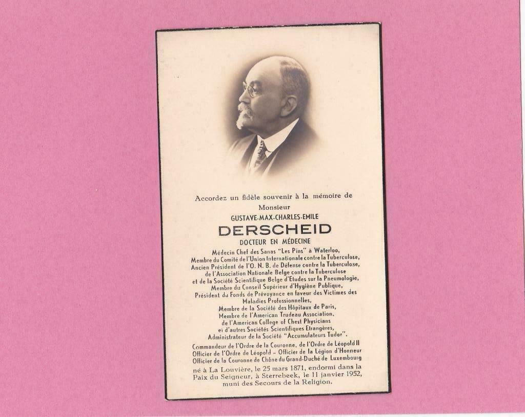 DP Dokter Derscheid Gustave, Verzenden, Bidprentje