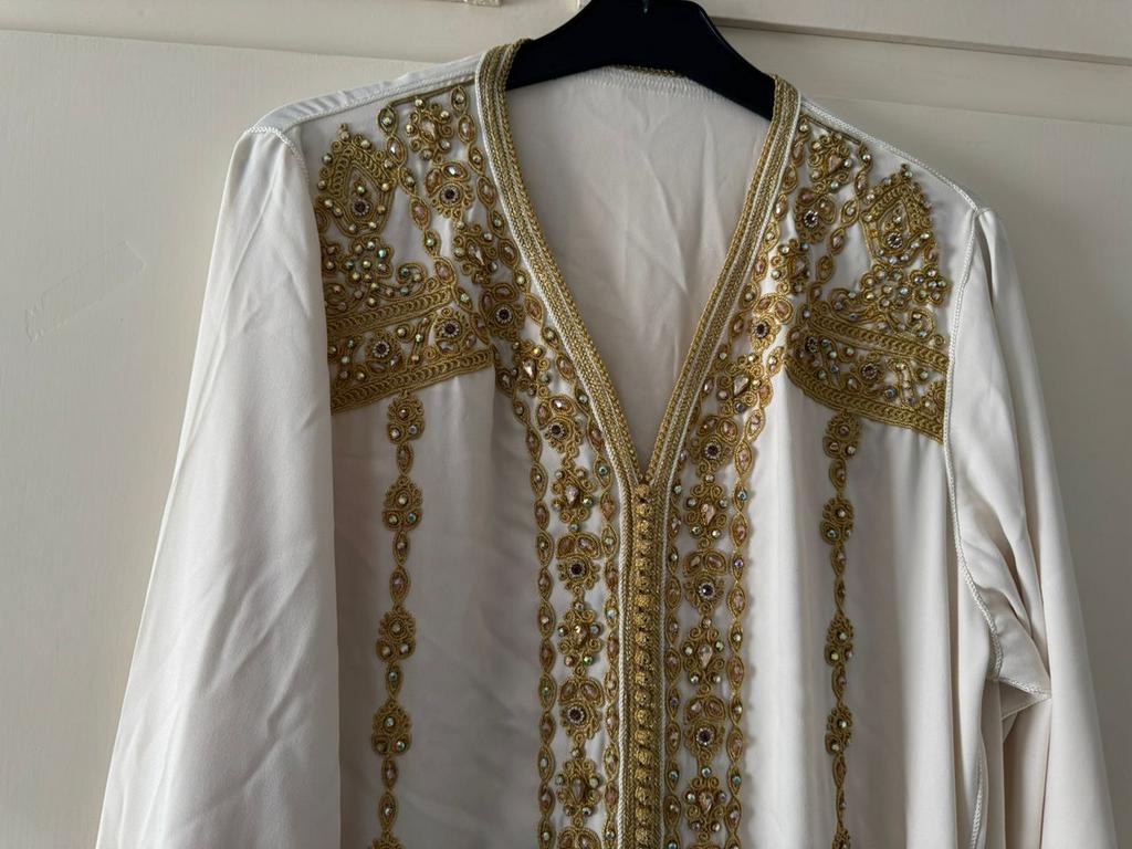 Witte kaftan, Kleding | Dames, Gelegenheidskleding, Ophalen, Overige typen, Wit, Maat 42/44 (L)