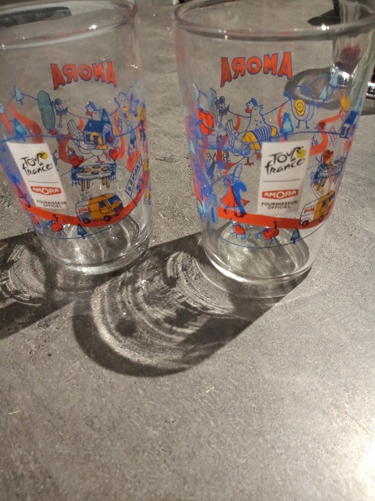 2 verres a moutarde amora collection tour de France