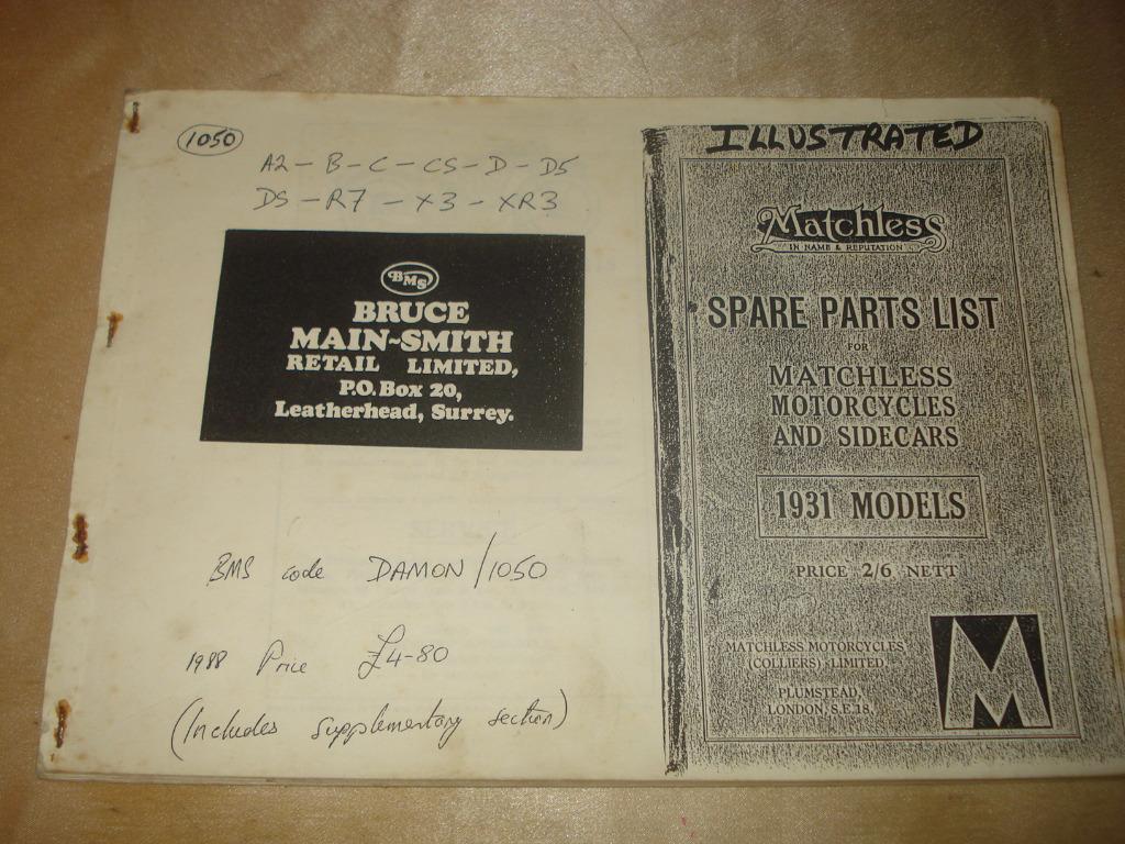 MATCHLESS 1931 Ancienne Liste des Pièces pour Moto & Sidecar, Enlèvement ou Envoi, Autres marques