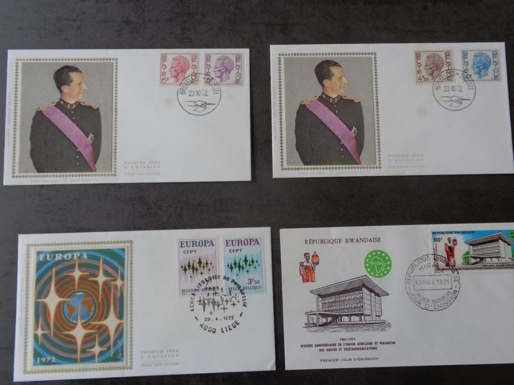 3 FDC soie de 1972 + 1 FDC du Rwanda de 1971, Enlèvement