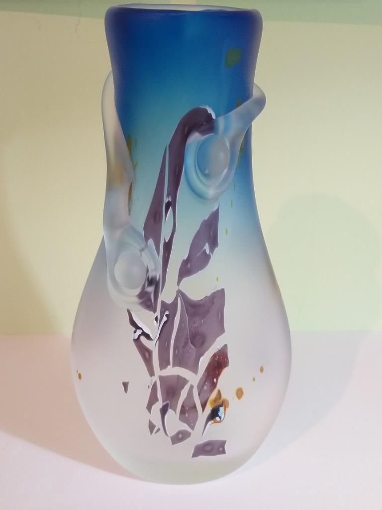 Vase en cristal signé Louis Leloup, 1997, Antiquités & Art, Enlèvement ou Envoi