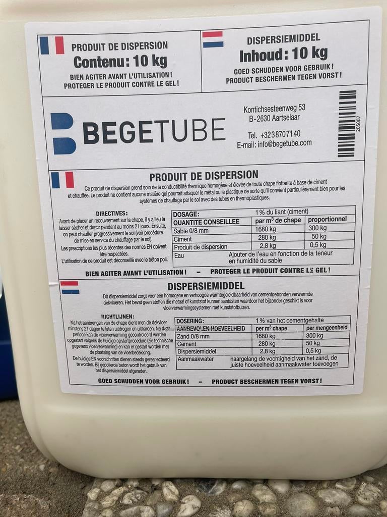 Begetube dispersiemiddel 10kg nieuw, Ophalen, Overige typen