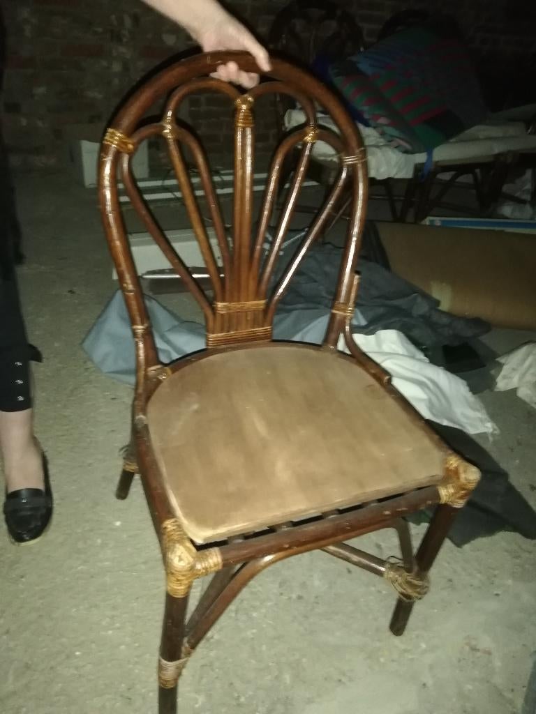 Set van 4 rotan stoelen, Huis en Inrichting, Stoelen, Ophalen