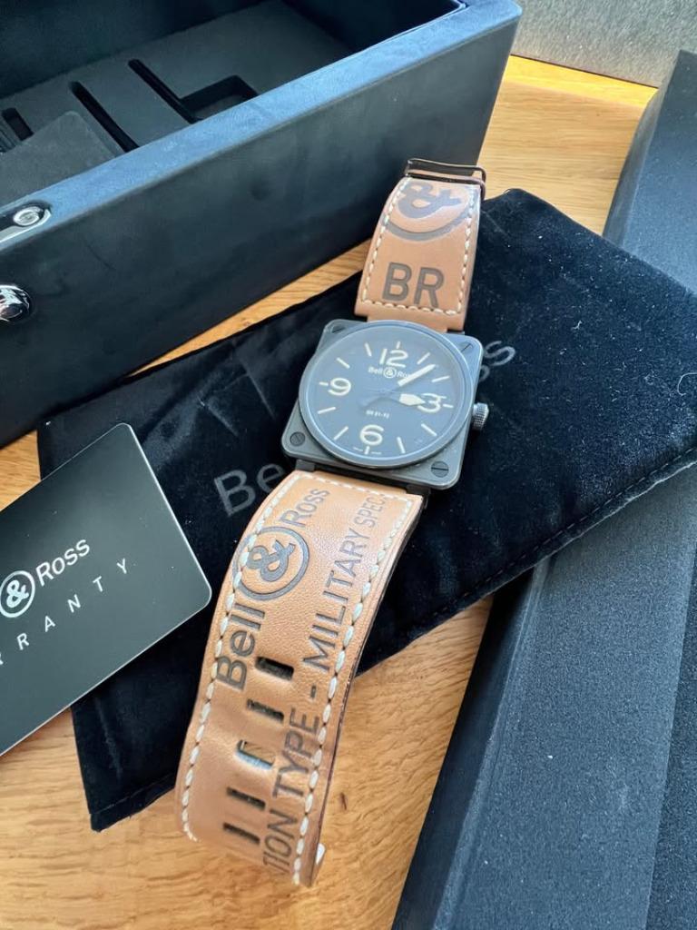 MONTRE BELL ROSS BR01 92 HERITAGE RARE, Montre-bracelet, Autres marques, Cuir, Enlèvement