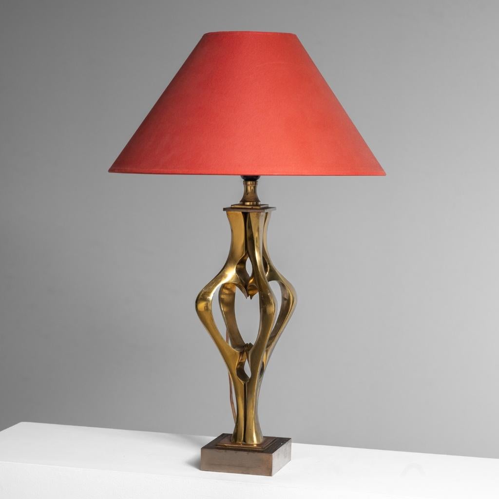 Grande Lampe de table en bronze de Willy Daro, Antiquités & Art, Enlèvement ou Envoi