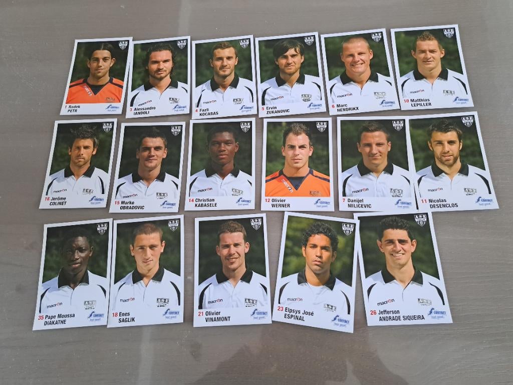 17 cartes de joueur AS Eupen 10-11, Enlèvement ou Envoi, Comme neuf, Cartes de joueur