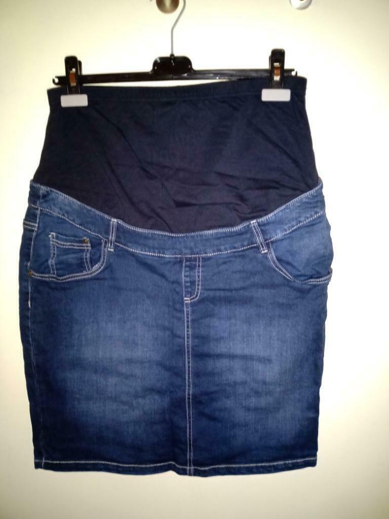 Zwangerschapskledij jeansrokje, Taille 42/44 (L), Comme neuf, Enlèvement, Bleu