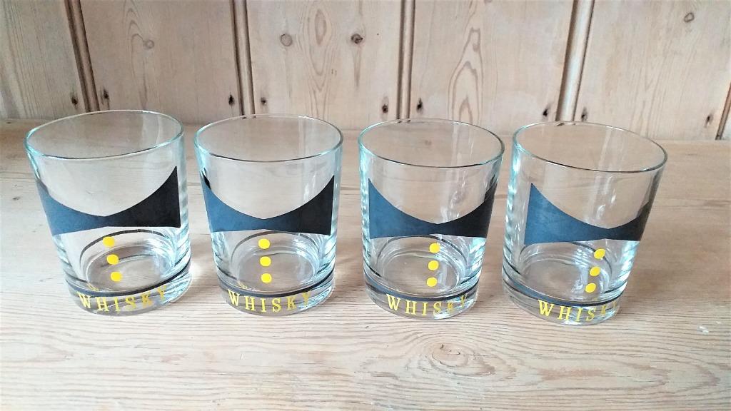 4 verres à whisky "Nœud papillon", Enlèvement ou Envoi, Utilisé