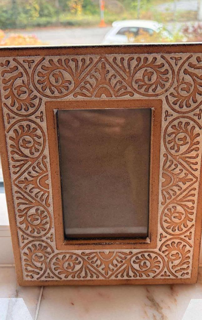 Encadrement décoratif aux tons terracotta,, Enlèvement ou Envoi, Comme neuf