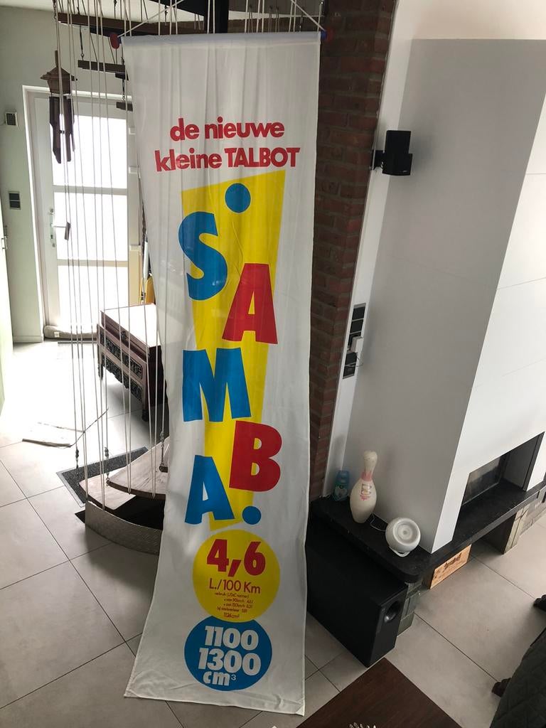 drapeau enseigne publicitaire Talbot samba, Enlèvement ou Envoi, Utilisé, Panneau publicitaire