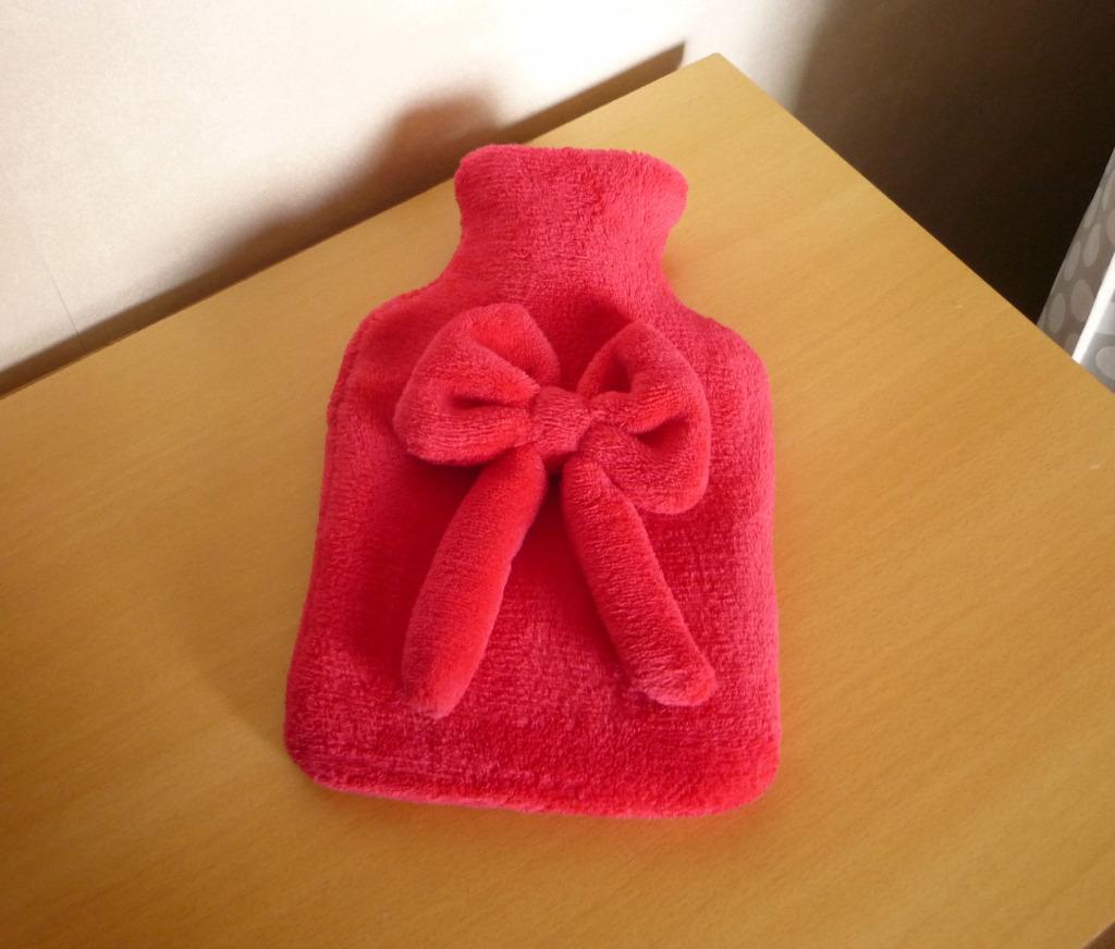 Rode fuchsia warmtekruik warmwaterkruik met strik, Ophalen of Verzenden