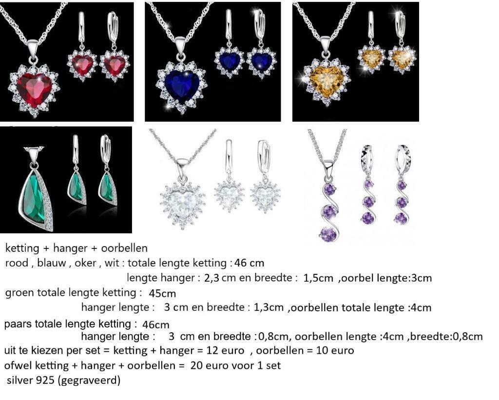 juwelen sieraden ketting oorbel ringen enz, Bijoux, Sacs & Beauté, Colliers, Neuf, Enlèvement ou Envoi, Autres couleurs, Avec pendentif