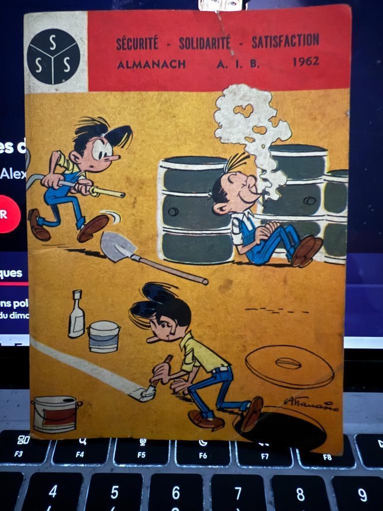 FRANQUIN, SECURITE-SOLIDARITE-SATISFACTION,Almanach AIB1962, Envoi, Franquin