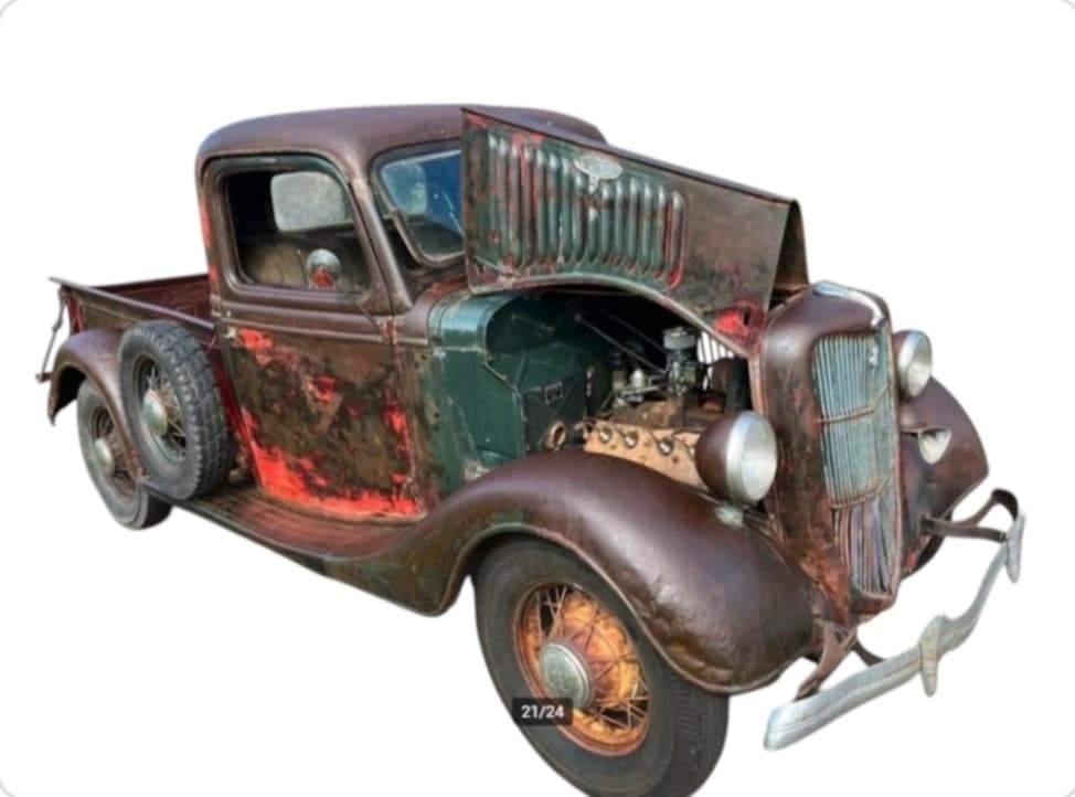 1936 Ford pickup V8 flathead patina ratlook oldtimer, Auto's, Overige kleuren, Handgeschakeld, 3600 cc, Particulier