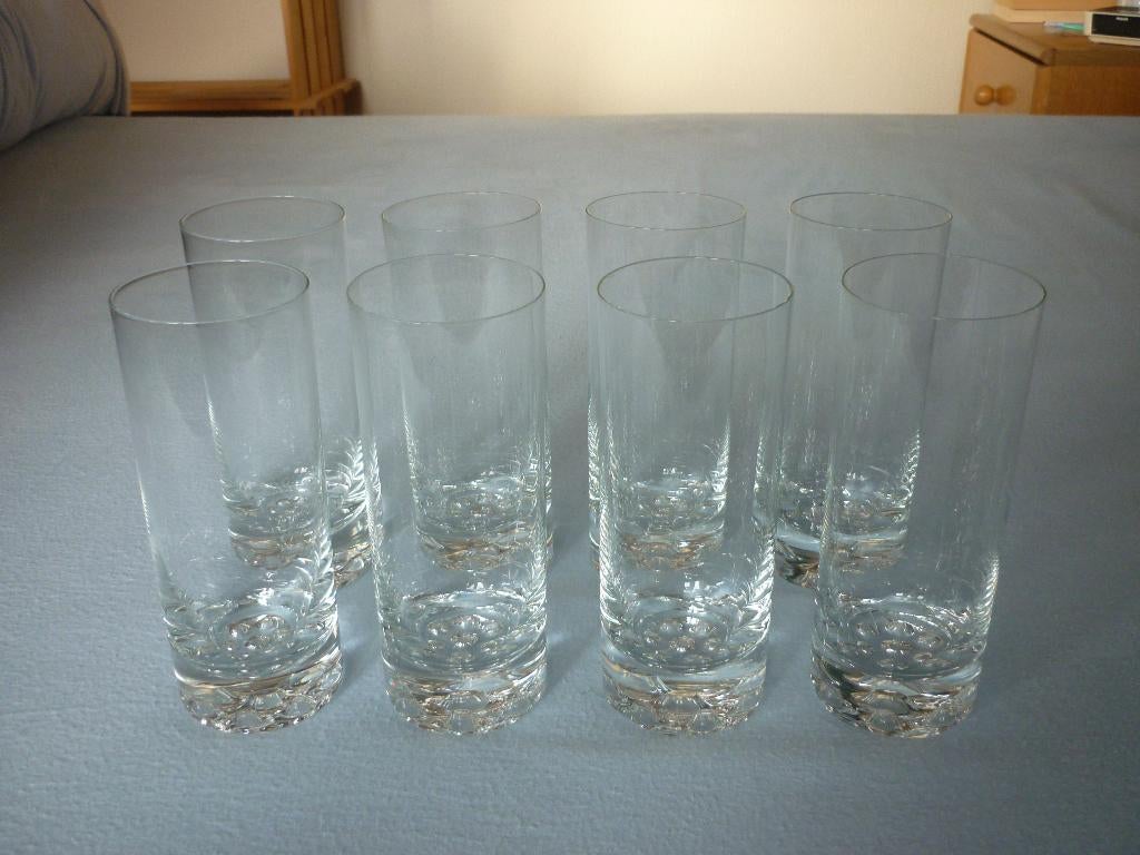 8 Longdrinkglazen met Bolletjes Bodem, Neuf, Verre ou Verres, Enlèvement ou Envoi, Verre