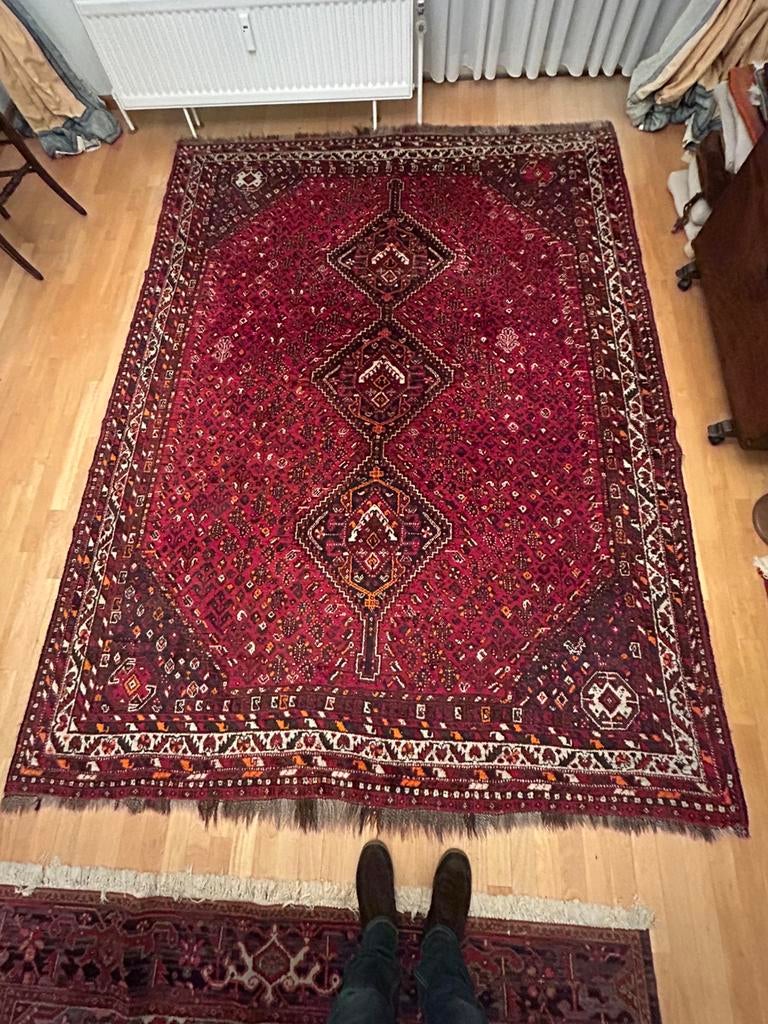 Très beau tapis Chiraz noué main, Enlèvement, Comme neuf
