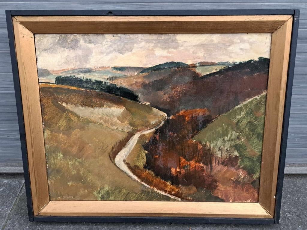 Huile sur panneau paysage signe Frans depooter, Ophalen of Verzenden