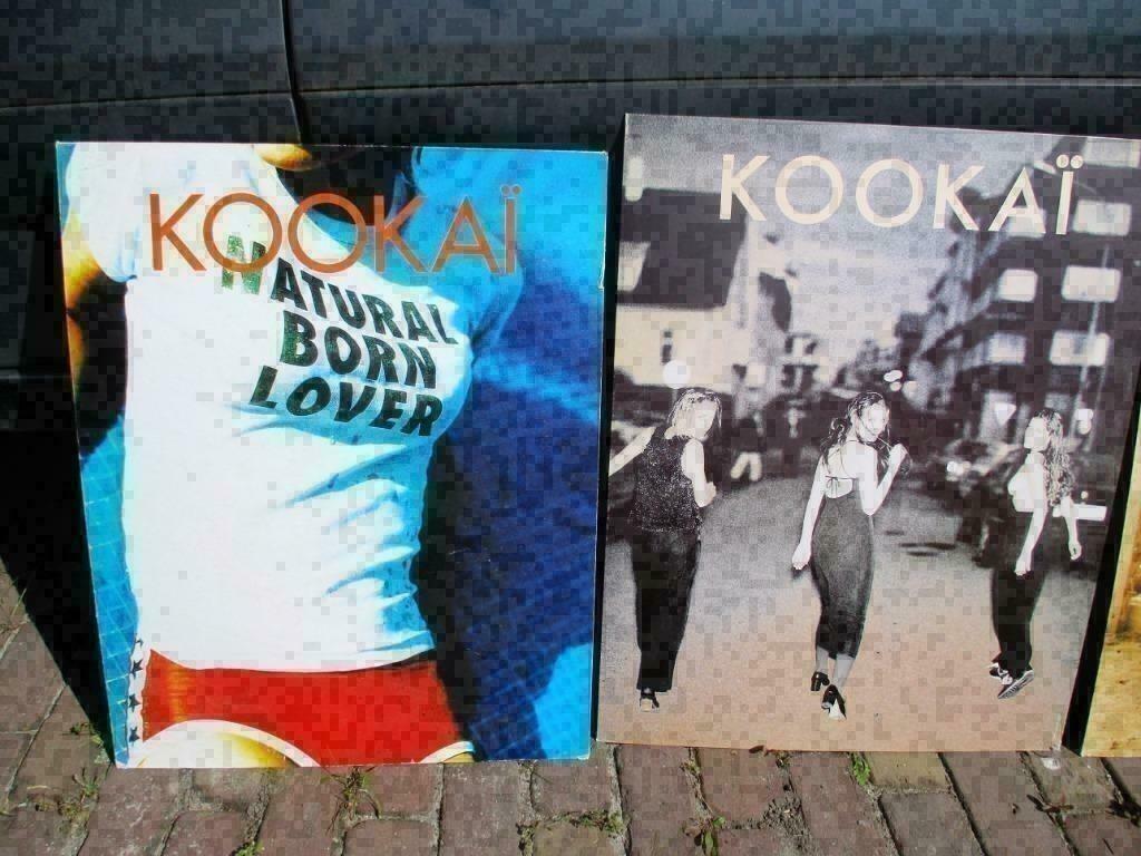 4 Mooie Vintage Reclame Panelen van Modehuis Kookai, Verzamelen, Ophalen of Verzenden, Zo goed als nieuw, Reclamebord