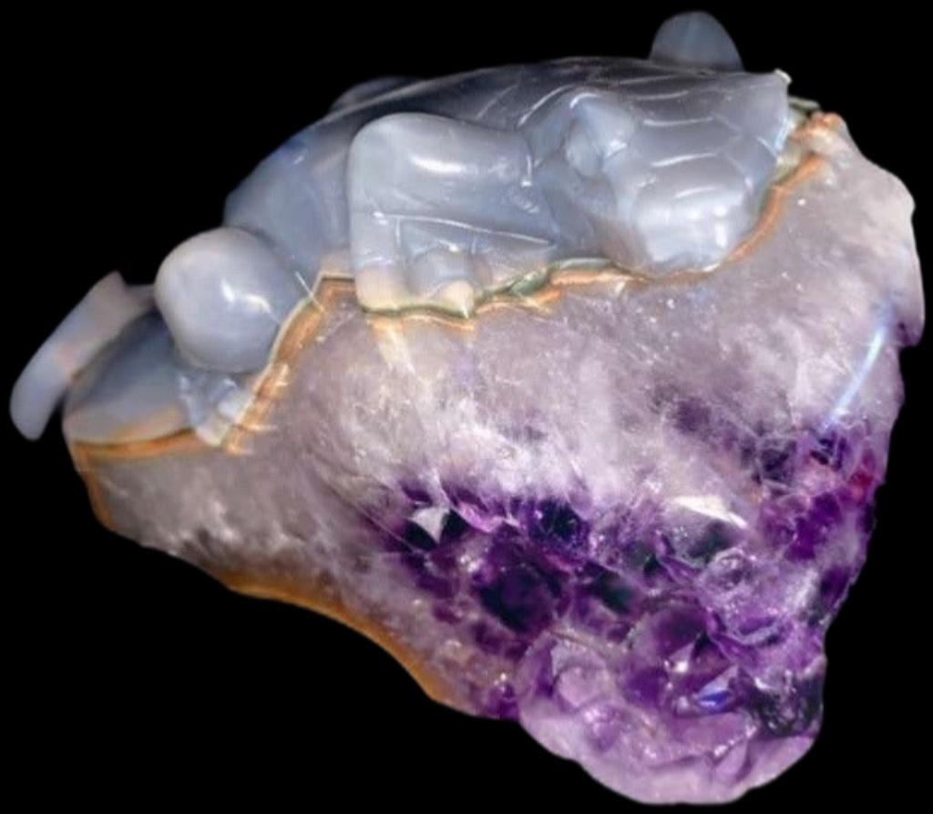 Amethyst Agaat Hagedis Kameleon Amethist Agate, Verzamelen, Verzenden