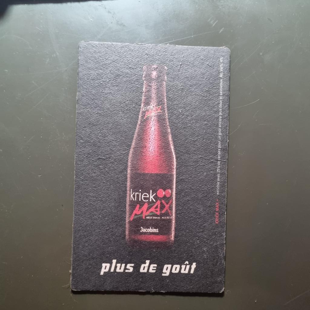 Sous Bock kriek Max (modèle 1), Verzamelen, Ophalen of Verzenden, Gebruikt, Viltje(s), Overige merken