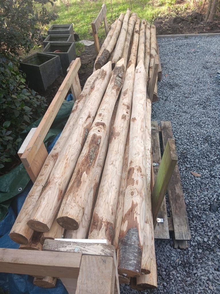 Kastanje kastanjehouten palen hekwerk poortjes, Ophalen, Nieuw, Palen