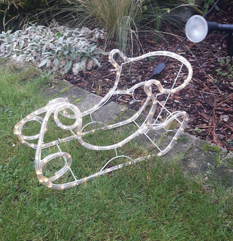 Kerstslee tuin slee met warm wit licht buitenverlichting, Diversen, Ophalen