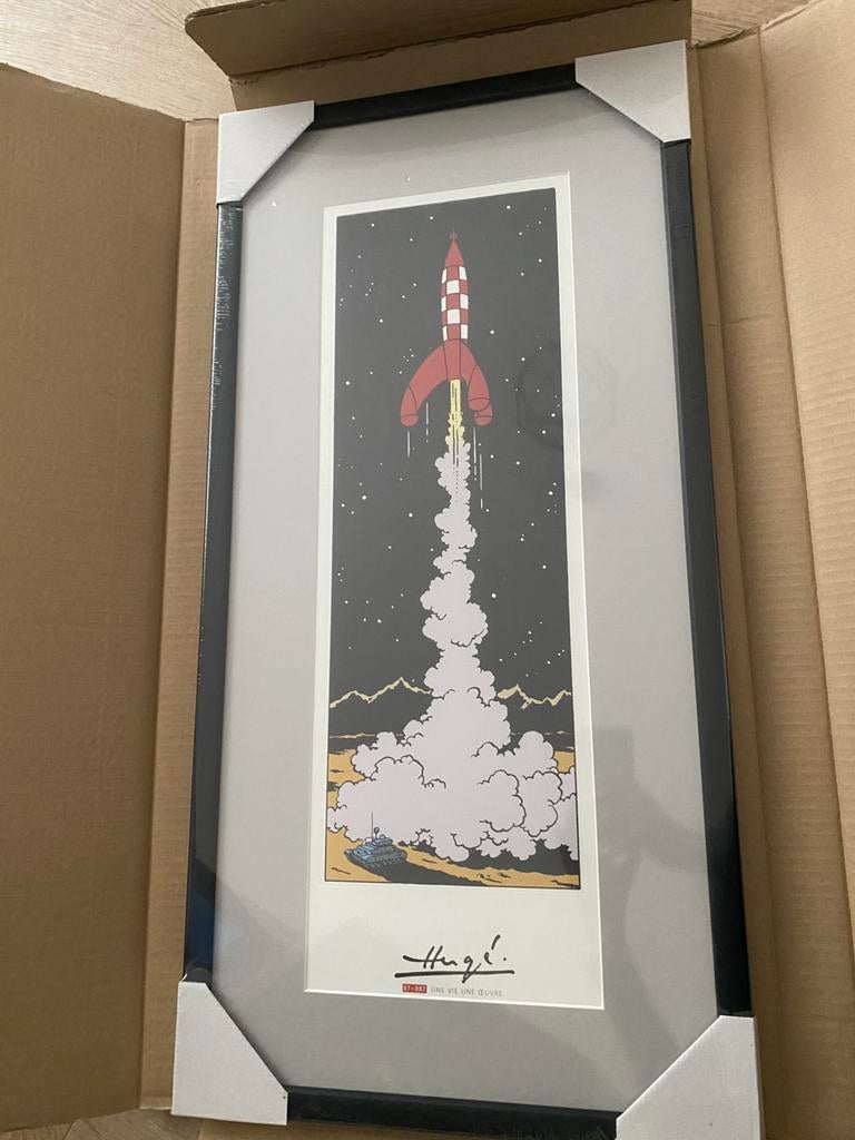 Tintin - Lithographie limitée et numérotée thème lune, Antiquités & Art, Art | Lithographies & Sérigraphies, Enlèvement ou Envoi