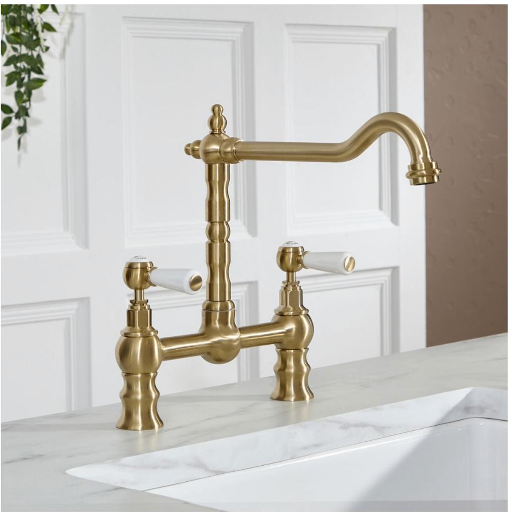 Keukenmengkraan - KLassiek - GOUD - NIEUW, Doe-het-zelf en Bouw, Sanitair, Ophalen of Verzenden, Nieuw, Wastafel