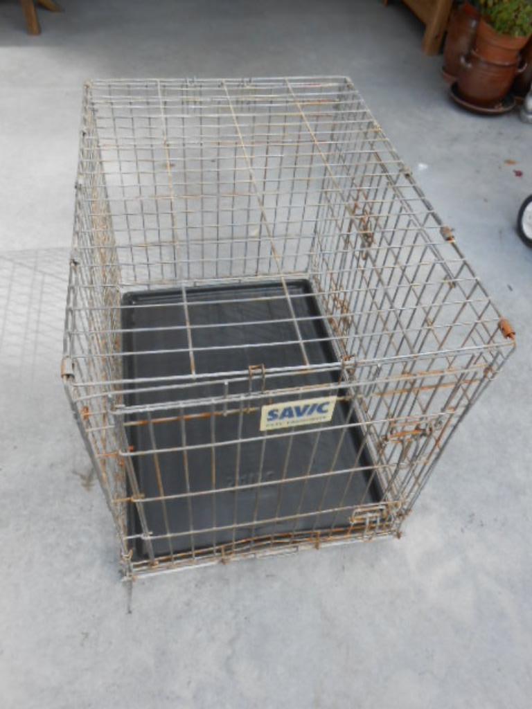 cage pour chien, chenil, boîte pour chien, pliable, 2 portes, 75 à 110 cm, Enlèvement, Utilisé, Moins de 65 cm