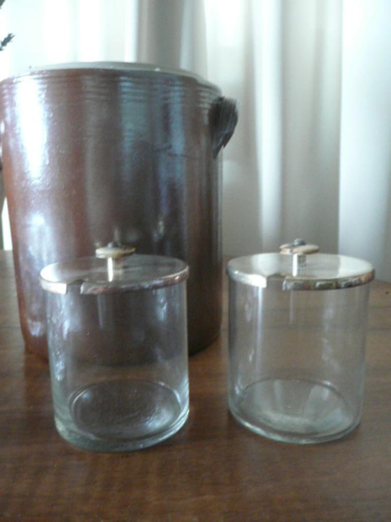 4 confituriers en verre et métal argenté, Enlèvement ou Envoi, Comme neuf, Verre
