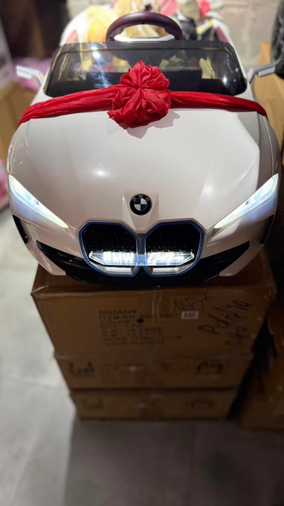 BMW i4 Kinderauto 12v Leder Zit/ RubberAfstandsbediening, Enfants & Bébés, Jouets | Extérieur | Véhicules à batterie, Neuf, Enlèvement ou Envoi