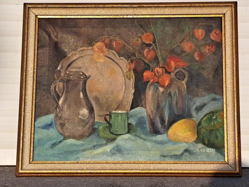 Huile sur toile nature morte signe josee lebon, Enlèvement ou Envoi
