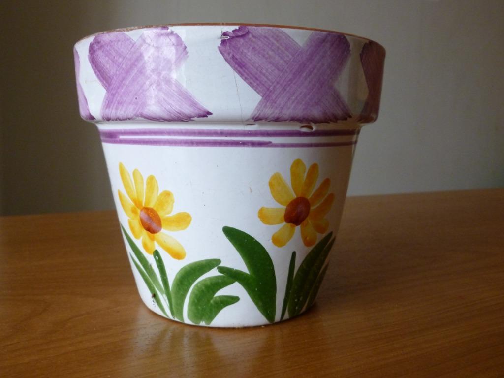 Fleurige cachepot + 2de gratis, Enlèvement ou Envoi, Moins de 100 cm