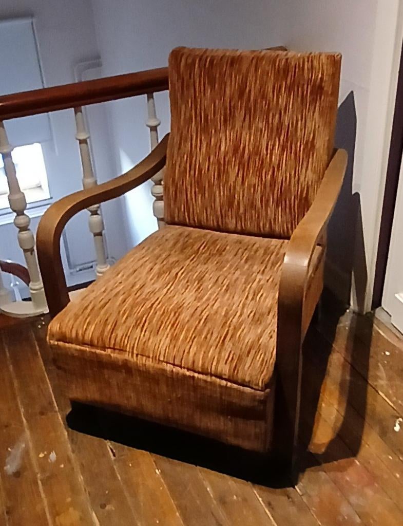 Vintage fauteuil in art deco stijl, Antiek en Kunst, Ophalen