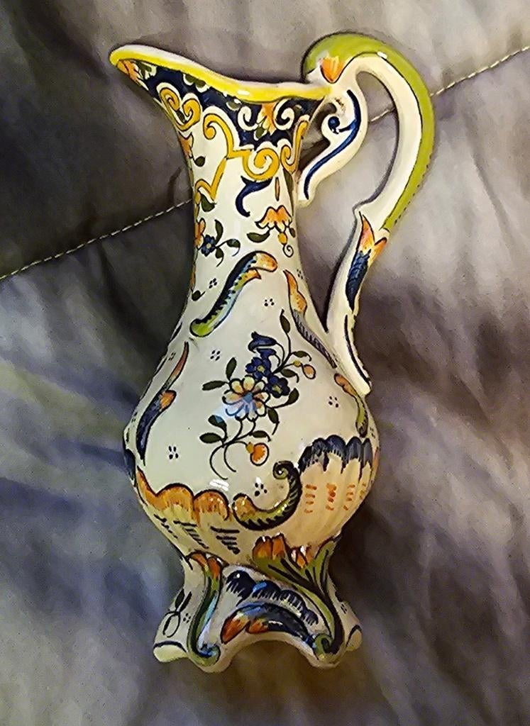 Cruche ancienne vintage en céramique Rouen avec numéro 20 cm, Enlèvement ou Envoi