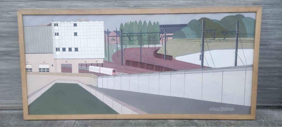 Huile sur toile métro delta signe Léon michiels, Antiek en Kunst, Kunst | Schilderijen | Klassiek, Ophalen