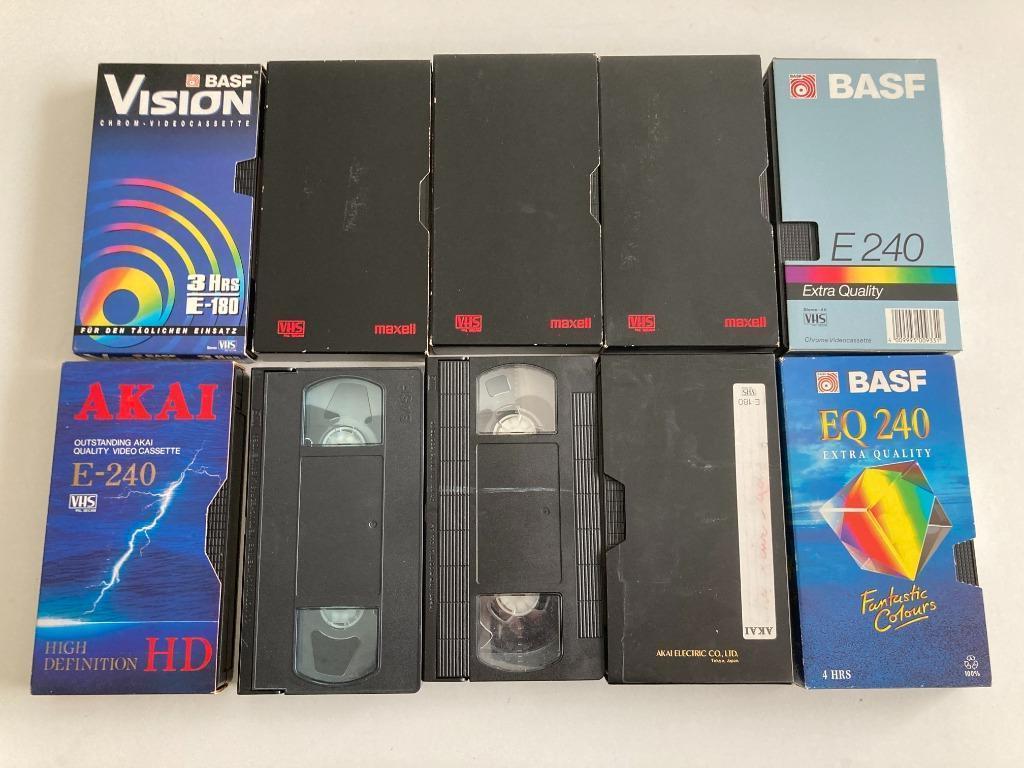 10 cassettes vidéo (BASF, AKAI, MAXELL) écoutées, Enlèvement ou Envoi, Utilisé, Autres genres