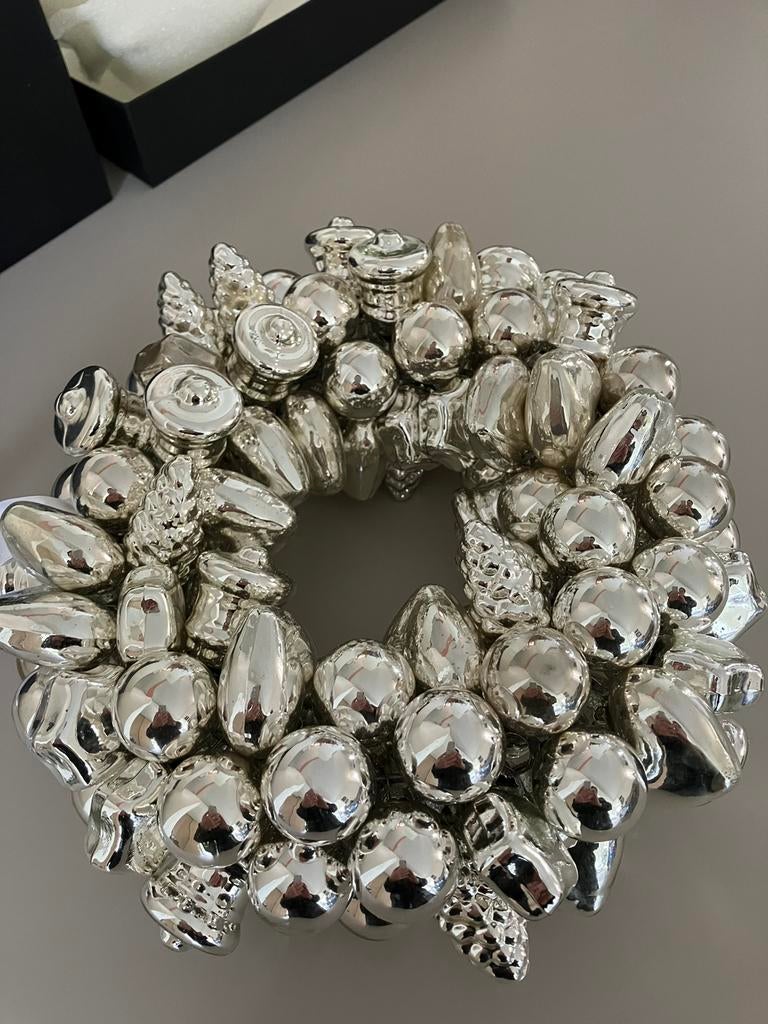 KERSTkrans van GLAZEN kerstballen NIEUW., Ophalen of Verzenden