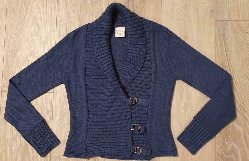 Jas met brede kraag, blauwgroen, Ophalen of Verzenden, Zo goed als nieuw, Maat 34 (XS) of kleiner, Blauw